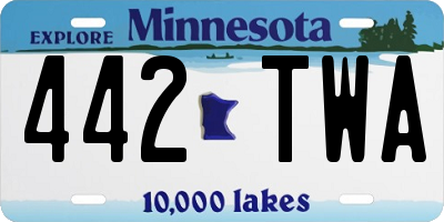 MN license plate 442TWA