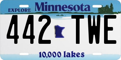 MN license plate 442TWE
