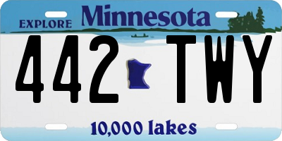 MN license plate 442TWY