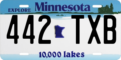 MN license plate 442TXB