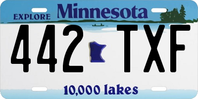 MN license plate 442TXF