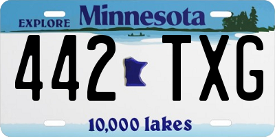 MN license plate 442TXG