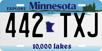 MN license plate 442TXJ