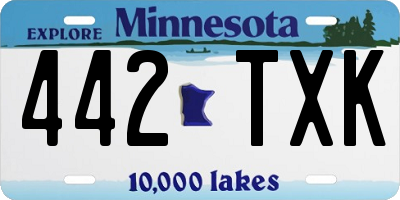 MN license plate 442TXK
