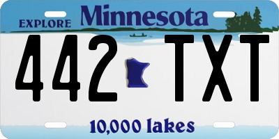 MN license plate 442TXT