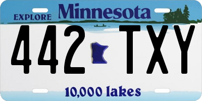MN license plate 442TXY