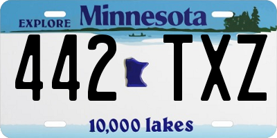 MN license plate 442TXZ