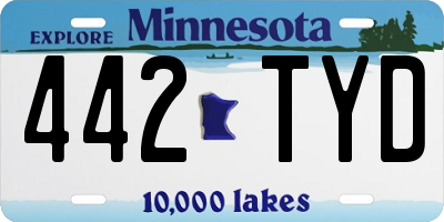 MN license plate 442TYD