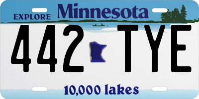 MN license plate 442TYE