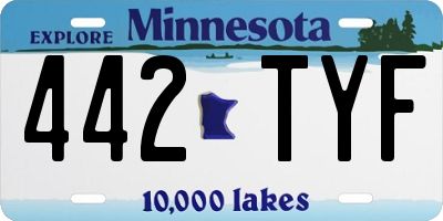 MN license plate 442TYF