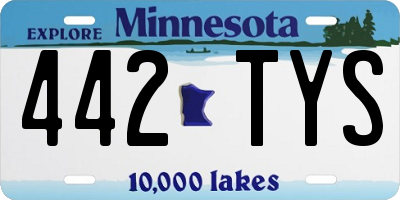 MN license plate 442TYS