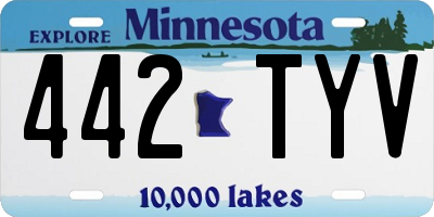 MN license plate 442TYV
