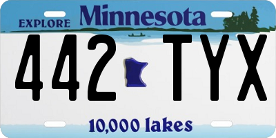 MN license plate 442TYX