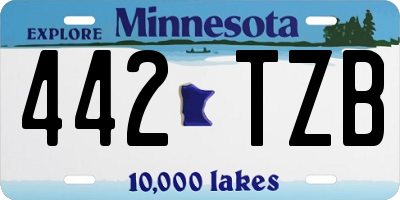 MN license plate 442TZB
