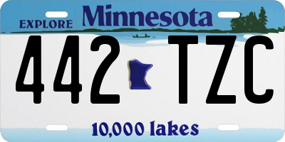 MN license plate 442TZC