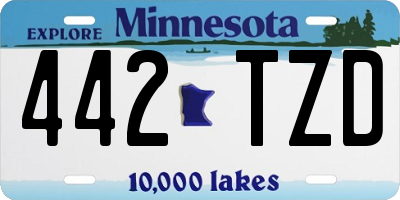 MN license plate 442TZD