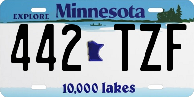 MN license plate 442TZF