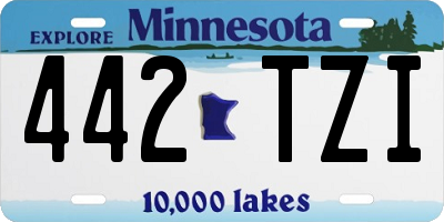 MN license plate 442TZI