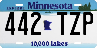 MN license plate 442TZP