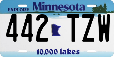 MN license plate 442TZW
