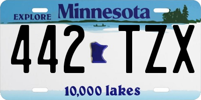 MN license plate 442TZX