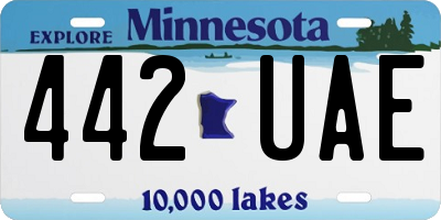 MN license plate 442UAE