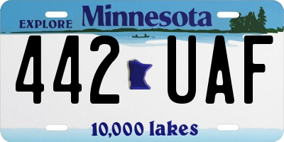MN license plate 442UAF