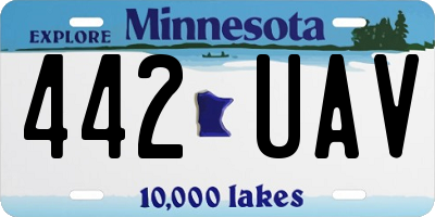 MN license plate 442UAV