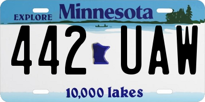 MN license plate 442UAW