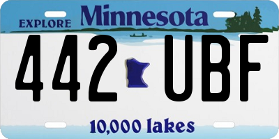 MN license plate 442UBF