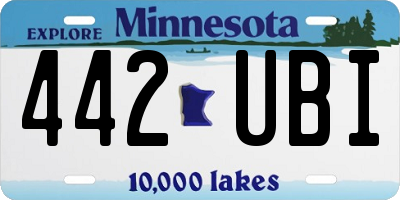 MN license plate 442UBI