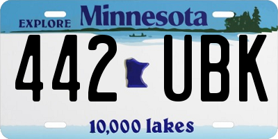 MN license plate 442UBK