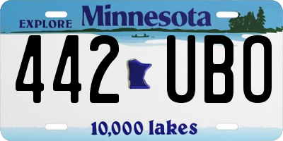 MN license plate 442UBO