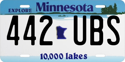 MN license plate 442UBS