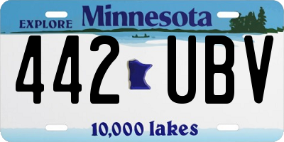 MN license plate 442UBV