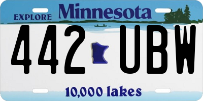 MN license plate 442UBW