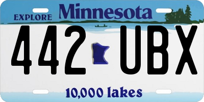 MN license plate 442UBX