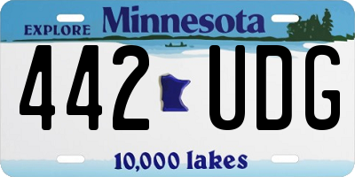 MN license plate 442UDG