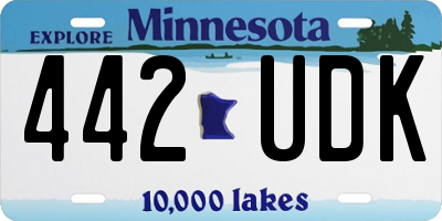 MN license plate 442UDK