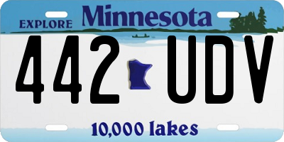 MN license plate 442UDV