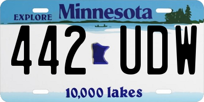 MN license plate 442UDW