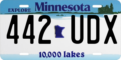 MN license plate 442UDX