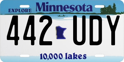 MN license plate 442UDY