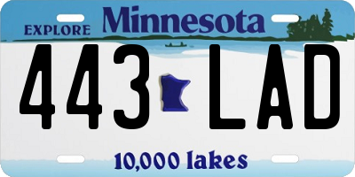 MN license plate 443LAD