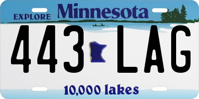 MN license plate 443LAG