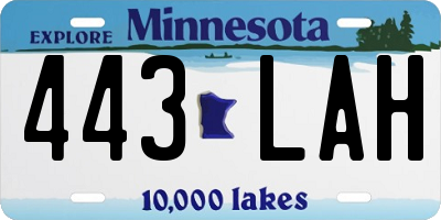 MN license plate 443LAH