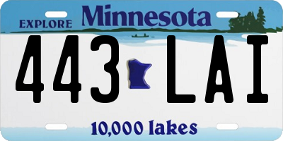 MN license plate 443LAI