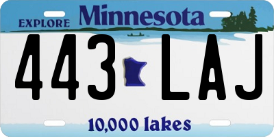 MN license plate 443LAJ