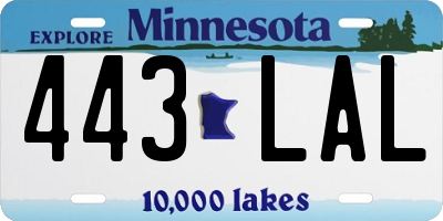 MN license plate 443LAL