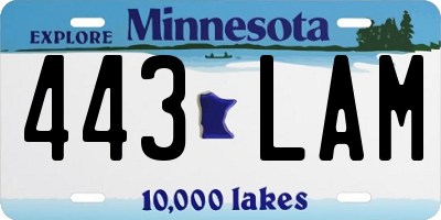 MN license plate 443LAM